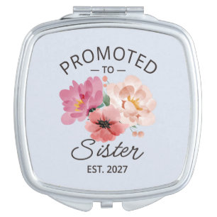 Promoted To Sister Est 2027 Big Sister VI Compact Mirror