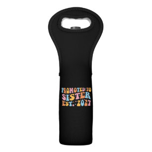Promoted To Sister Est 2027 Big Sister Wine Bag