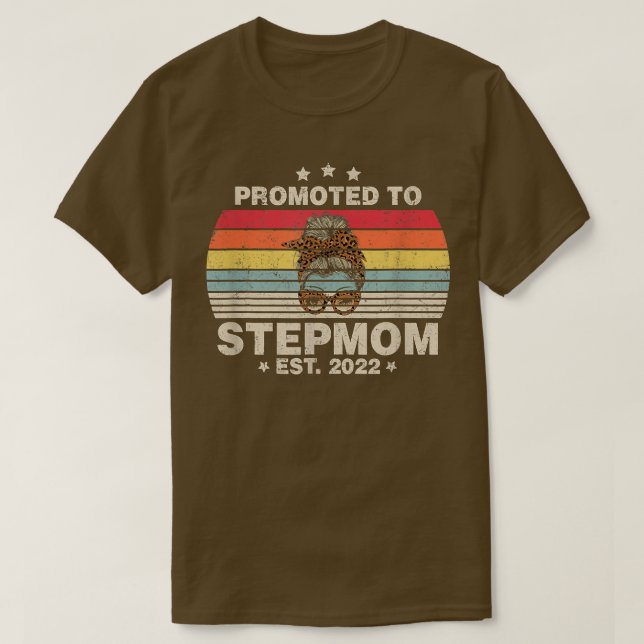 Promoted To Stepmom Est 2022 Women Retro First Tim T-Shirt (Design Front)