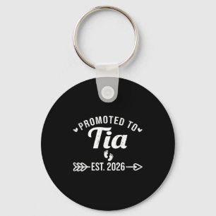 Promoted to tia est 2026 funny spanish aunt keychain