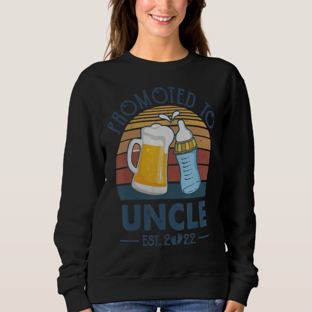 Promoted To Uncle 2022 First Time Fathers Day New  Sweatshirt (Front)