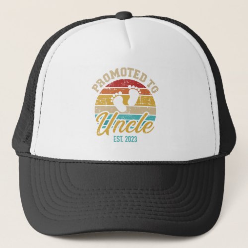 Promoted to uncle 2023 vintage retro trucker hat