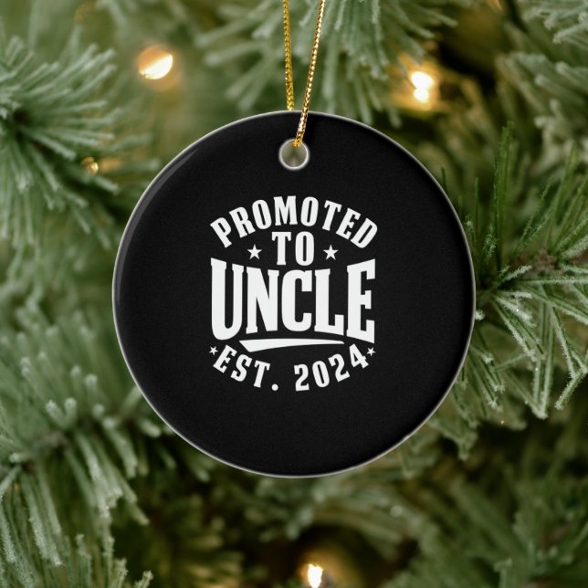 Promoted To Uncle 2024 Pregnancy Announcet 1St Ceramic Ornament (Tree)