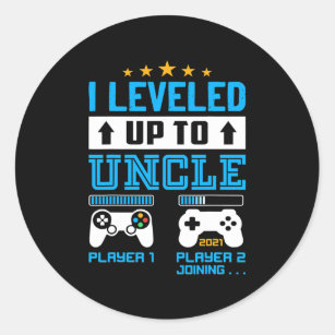Promoted To Uncle EST 2021 I Leveled Up To Uncle Classic Round Sticker