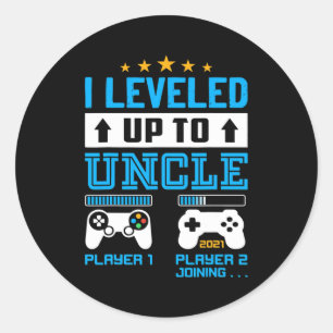 Promoted To Uncle EST 2021 I Leveled Up To Uncle Classic Round Sticker
