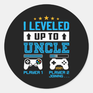 Promoted To Uncle EST 2021 I Leveled Up To Uncle Classic Round Sticker