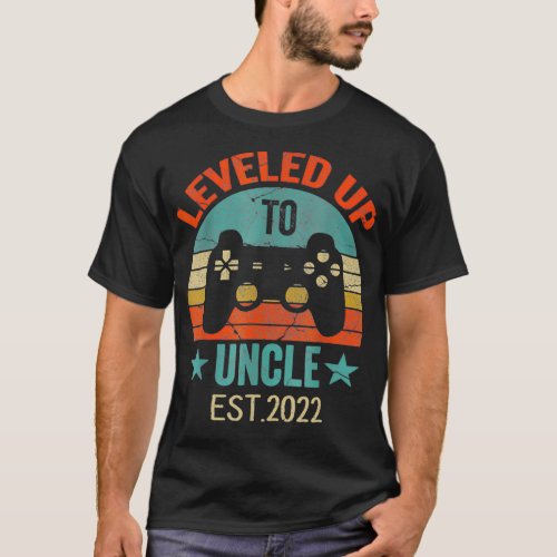 Promoted To Uncle EST 2022 2021 Leveled Up To dy  T_Shirt
