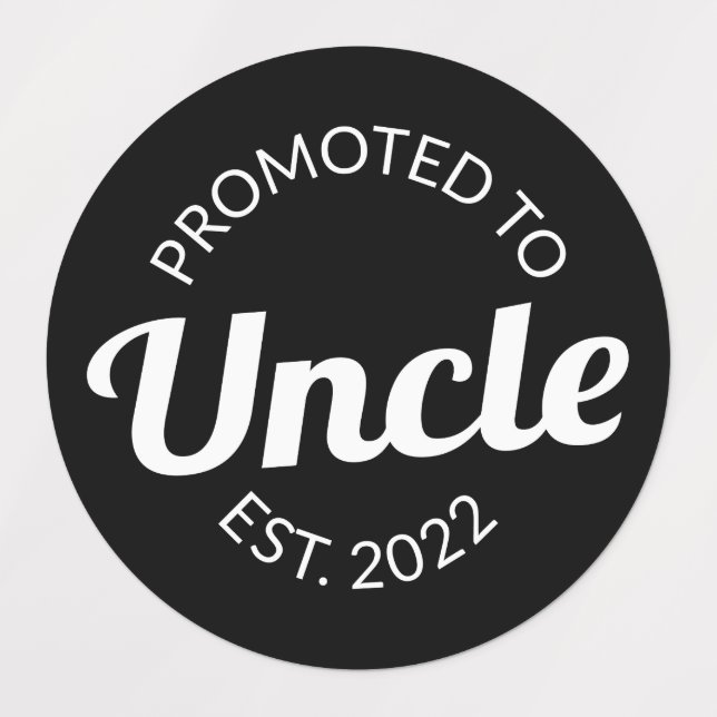 Promoted To Uncle Est. 2022 I Labels (Design 1)