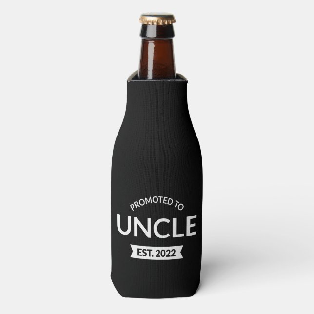 Promoted To Uncle Est. 2022 II Bottle Cooler (Bottle Front)