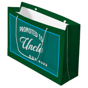 Promoted To Uncle Est. 2023 For First Time Uncle Large Gift Bag