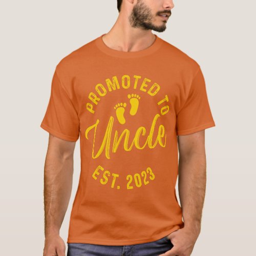 Promoted To Uncle Est 2023  funny T_Shirt