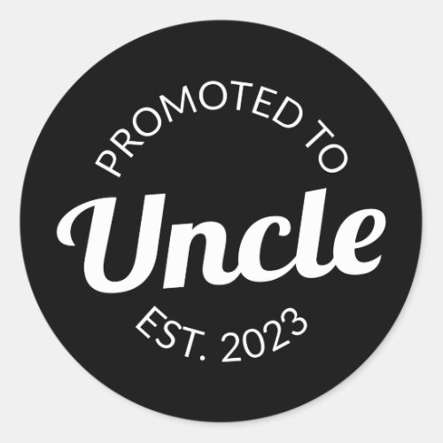 Promoted To Uncle Est 2023 I Classic Round Sticker