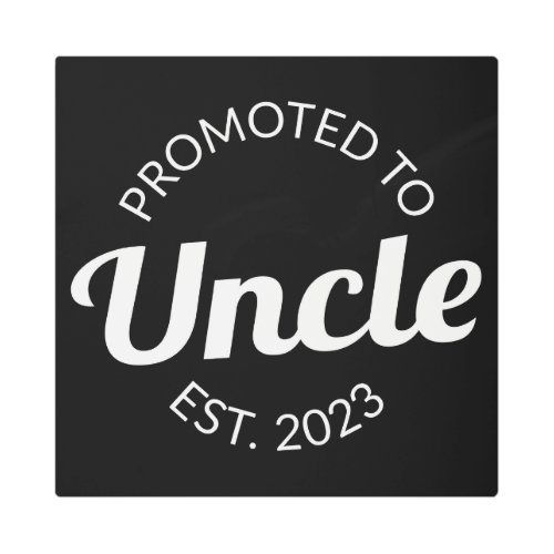 Promoted To Uncle Est 2023 I Metal Print