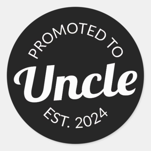 Promoted To Uncle Est 2024 I Classic Round Sticker