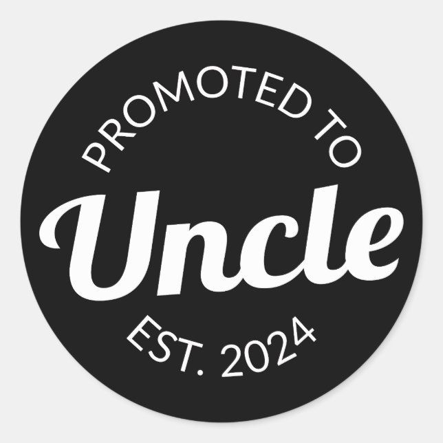 Promoted To Uncle Est. 2024 I Classic Round Sticker (Front)