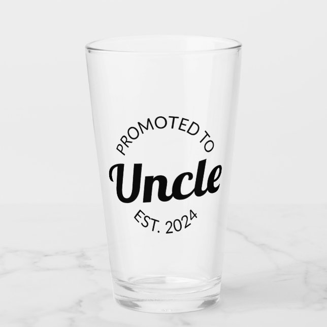 Promoted To Uncle Est. 2024 I Glass (Front)