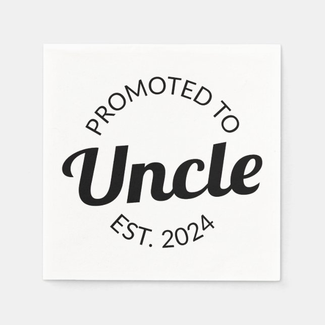 Promoted To Uncle Est. 2024 I Napkins (Front)