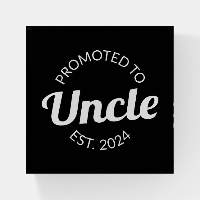 Promoted To Uncle Est. 2024 I Paperweight (Front)