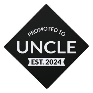 Promoted To Uncle Est. 2024 II Graduation Cap Topper