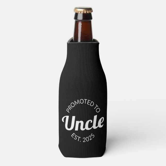 Promoted To Uncle Est. 2025 I Bottle Cooler (Bottle Front)