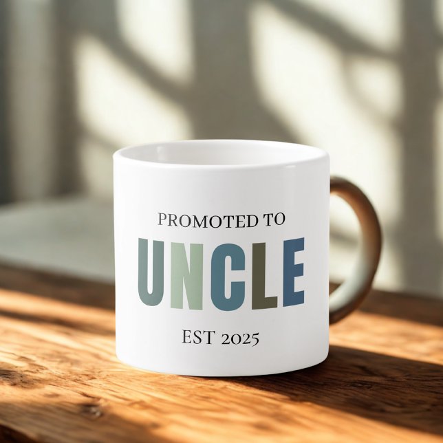 Promoted to Uncle EST 2025 | Personalized Espresso Cup (Creator Uploaded)