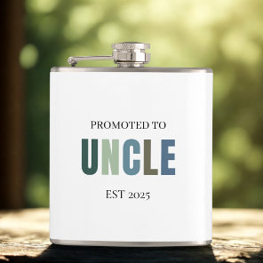 Promoted to Uncle EST 2025 | Personalized Gift Flask