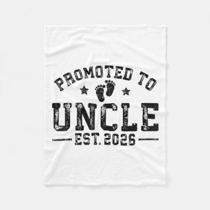 Promoted To Uncle Est. 2026 Baby Announcement For Fleece Blanket