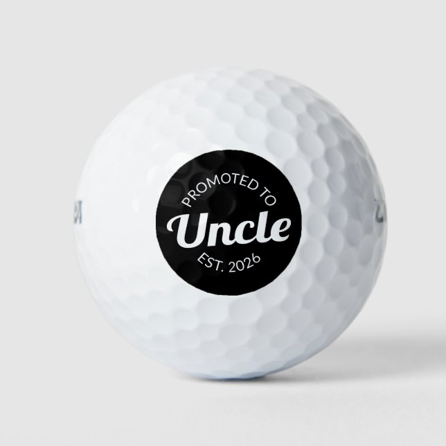 Promoted To Uncle Est. 2026 I Golf Balls (Front)