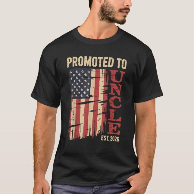 Promoted To Uncle Est 2026 New Family Member USA F T-Shirt (Front)