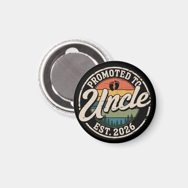 Promoted To Uncle Est 2026 Pregnancy Announcement  Magnet (Front/Back)