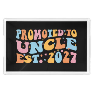 Promoted To Uncle Est 2027 New Uncle Acrylic Tray