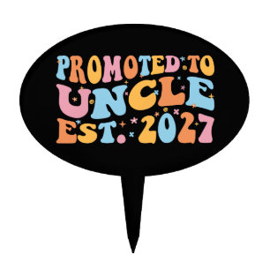 Promoted To Uncle Est 2027 New Uncle Cake Topper