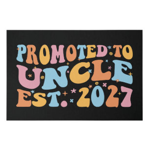 Promoted To Uncle Est 2027 New Uncle Faux Canvas Print