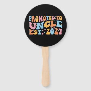 Promoted To Uncle Est 2027 New Uncle Hand Fan