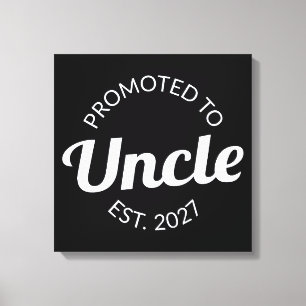 Promoted To Uncle Est 2027 New Uncle I Canvas Print