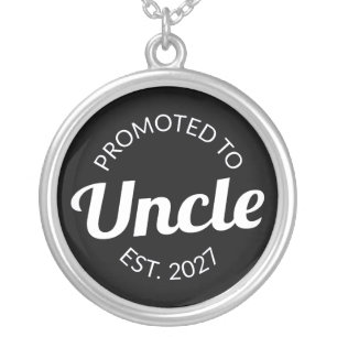 Promoted To Uncle Est 2027 New Uncle I Silver Plated Necklace