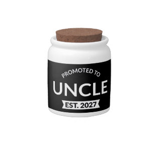 Promoted To Uncle Est 2027 New Uncle II Candy Jar