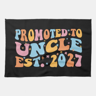 Promoted To Uncle Est 2027 New Uncle Kitchen Towel