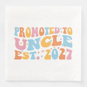 Promoted To Uncle Est 2027 New Uncle Paper Dinner Napkins