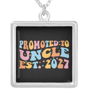 Promoted To Uncle Est 2027 New Uncle Silver Plated Necklace