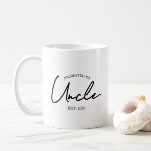 Promoted to Uncle EST   New Uncle Gift Coffee Mug