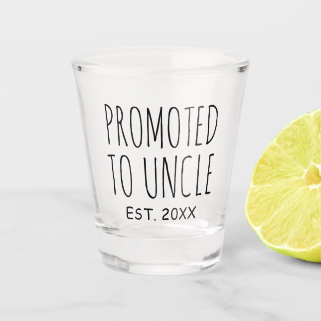 Promoted To Uncle | New Baby Gift Shot Glass (Front)