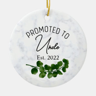Promoted To Uncle Ornament, Pregnancy Announcement Ceramic Ornament