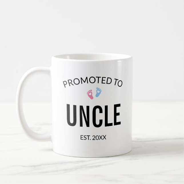 Promoted to Uncle Pregnancy Announcement Coffee Mug (Left)