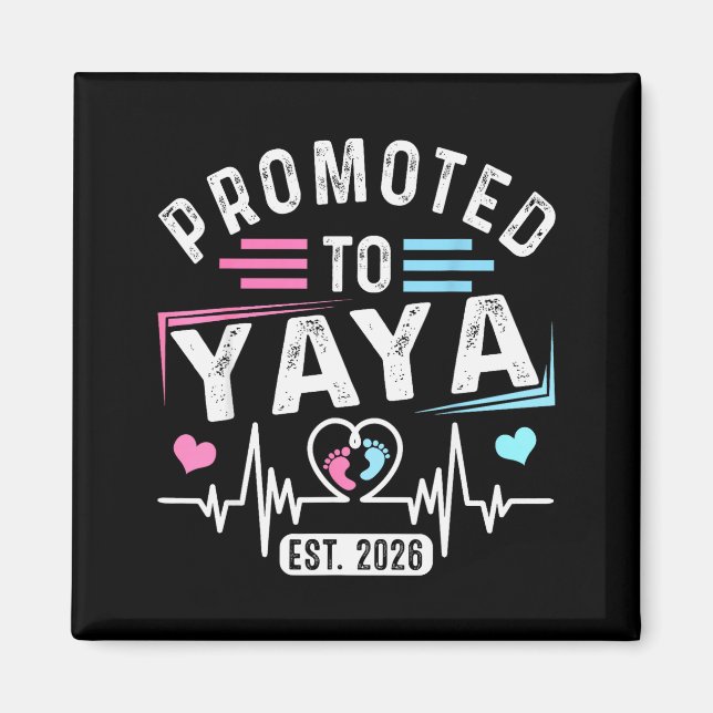 Promoted To Yaya Est. 2026 Vintage Yaya  Magnet (Front)