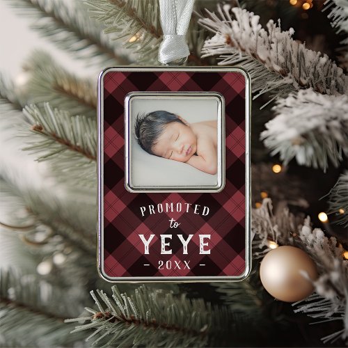 Promoted to Yeye  Baby Photo Grandpa Christmas Ornament