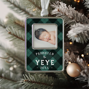 Promoted to Yeye Baby Photo Grandpa Christmas Ornament