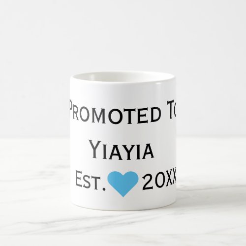 Promoted To Yiayia Black  Blue Mug