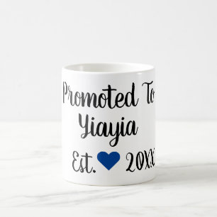 Promoted To Yiayia Black & Blue Mug