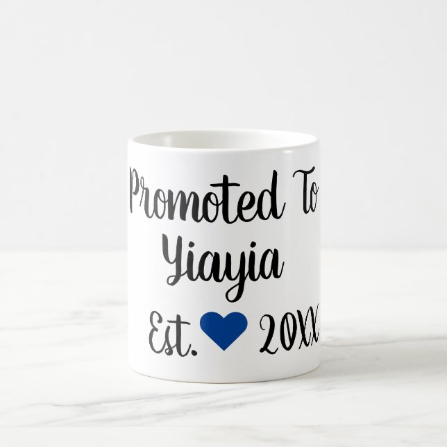 Promoted To Yiayia Black & Blue Mug (Center)